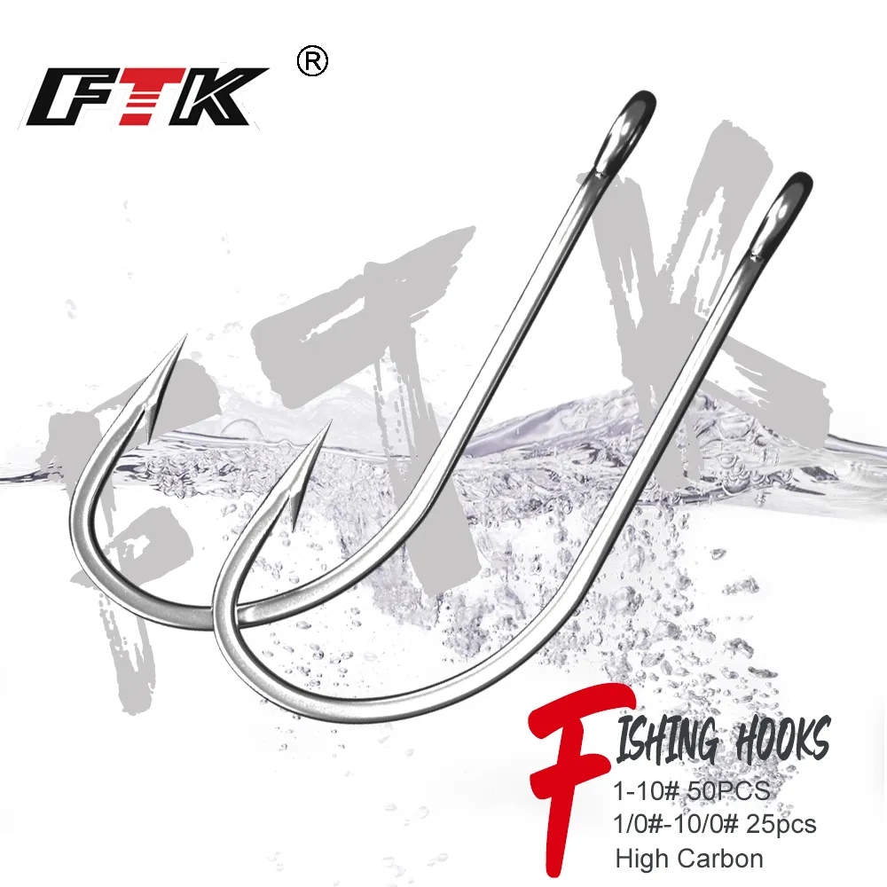 FTK Fishing Hooks 1-10#50PCS 1 - огляд і ціна Fishing Hook Assortment